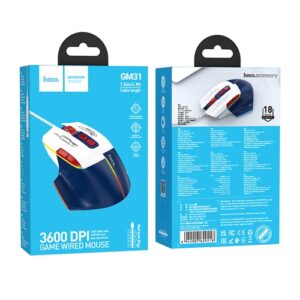 Hoco Wired Gaming Mouse GM31 - White Blue
