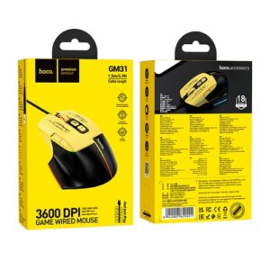 Hoco Wired Gaming Mouse GM31 - Yellow Black