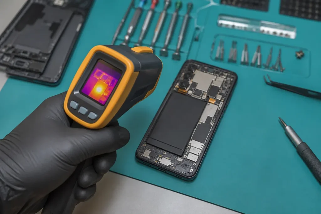 Diagnostic thermique d’un téléphone qui surchauffe à Joliette